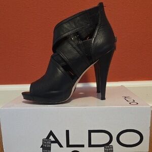 Aldo Black Strappy High Heel Shoes
